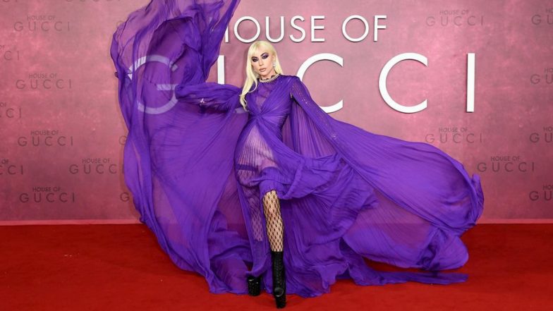 House of Gucci Premiere: Lady Gaga Makes Heads Turn in a Purple Gucci Gown (View Pics)