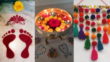 Last-Minute Diwali 2021 Decoration Ideas: From Urli With Flowers to Lakshmi Footprint Rangoli, Decorate Your Home With These DIY Ideas