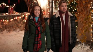Lindsay Lohan And Chord Overstreet’s First Look From Netflix’s Upcoming Holiday Rom-Com Unveiled!
