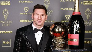 Lionel Messi Wins Ballon d’Or for the Seventh Time: Robert Lewandowski, Kylian Mbappe, Neymar Jr & Many Others Congratulate Argentine for The Feat!