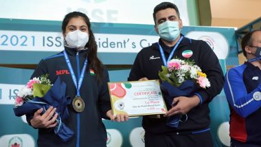 Manu Bhaker, Javad Foroughi Win 10M Air Pistol Mixed Team Gold in ISSF President's Cup