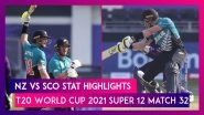NZ vs SCO Stat Highlights T20 World Cup 2021: Kiwis Clinch 16-Run Win To Keep Semifinal Hopes Alive