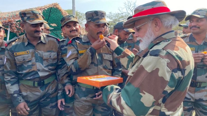 Diwali 2021: PM Narendra Modi Not Only Shared Sweets With Soldiers, but Also Culture, Happiness, Says Amit Shah