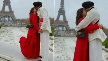 Neha Kakkar and Rohanpreet Singh Share a Passionate Kiss in Front of the Eiffel Tower in Paris (Watch Video)