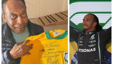 Pele Hails Lewis Hamilton After He Wins Brazilian GP 2021, Writes a Message for Mercedes Racer on Brazil's Jersey (See Pic)