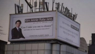 World News | BLCKPINK's Filipino Fan Put Up Billboard Ad in Seoul, Asking Jennie for Dinner