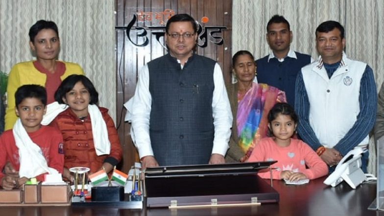 Uttarakhand CM Pushkar Singh Dhami Meets Newly Commissioned Army Officer Jyoti Nainwal