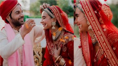 Patralekhaa Declares Her Love for Rajkummar Rao Wearing Special Wedding Dupatta Carved With a Beautiful Bengali Mantra!