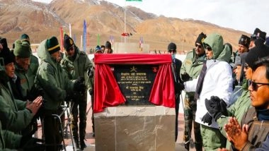 India News | Rajnath Singh Inaugurates Revamped Rezang La War Memorial in Ladakh