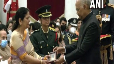 India News | Late Major Dhoundiyal Accorded Shaurya Chakra; Wife, Mother Receive Award