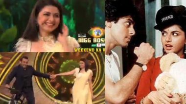 Bigg Boss 15 Weekend Ka Vaar: Salman Khan and Bhagyashree Dancing on Aaya Mausam Dosti Ka Is Pure Nostalgia! (Watch Video)