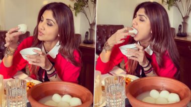 Shilpa Shetty Kundra Gorges on Rasgullas As She Celebrates Diwali in Friday Binge Video!