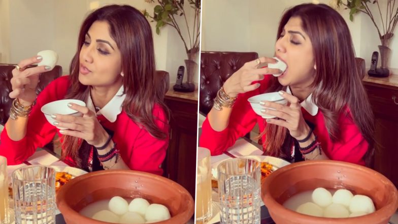 Shilpa Shetty Kundra Gorges on Rasgullas As She Celebrates Diwali in Friday Binge Video!