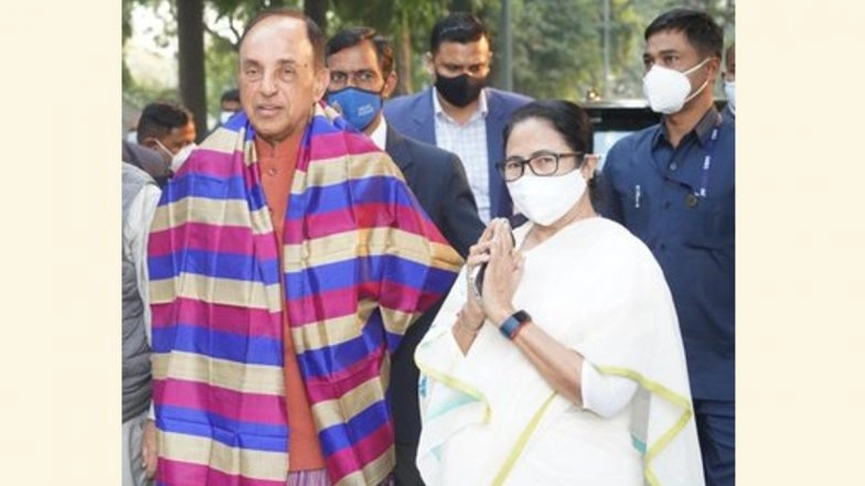 BJP Leader Subramanian Swamy Meets West Bengal CM Mamata Banerjee in Delhi
