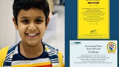 Business News | Sanav, 8-year-old Indian Creates World Record
