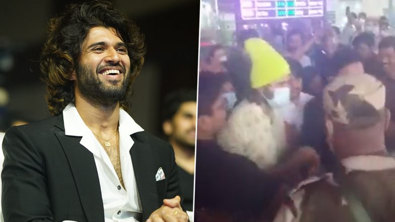 Vijay Deverakonda Gets Mobbed by Fans at Vizag Airport (Watch Viral Video)