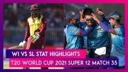 WI vs SL Stat Highlights T20 World Cup 2021: Sri Lanka End West Indies&rsquo; Semi-Final Hopes