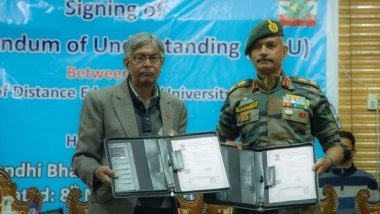 India News | Indian Army, University of Kashmir Signs MoU for Distance Education Courses for Soldiers