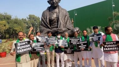 India News | Winter Session: TRS MPs Hold Protest, Demand Uniform Procurement Policy