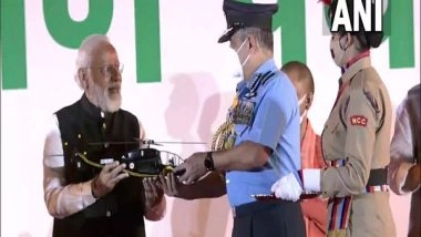 India News | PM Modi Hands over Indigenously Developed Light Combat Helicopter, Drones, Advanced EW Suite to Armed Forces