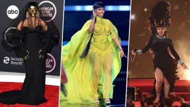 American Music Awards 2021: Cardi B Stuns in a Golden Mask at Red Carpet, Puts a Show-Stopping Display in Seven Outfit Changes