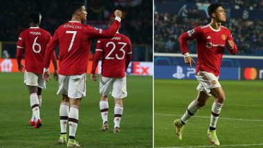 Cristiano Ronaldo Reacts After Scoring for Manchester United in 2–2 Draw Against Atalanta in UEFA Champions League 2021–22 (Check Post)