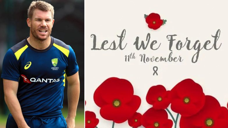 David Warner Shares a Thoughtful Message on Social Media To Observe Remembrance Day (Check Post)