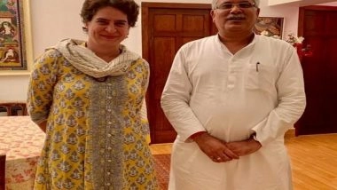 India News | UP Polls 2022: Priyanka Gandhi Vadra Holds Meeting with Bhupesh Baghel in Delhi
