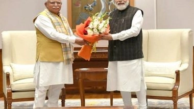 India News | Manohar Lal Khattar Meets PM Modi, Discusses Development Projects in Haryana