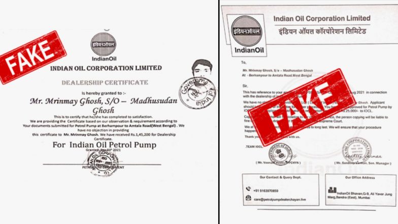 Indian Oil Corporation Warns Against Fake Dealership Certificate, Says 'People Are Advised To Visit Nearest Area Office Of OMCs For Authentication'