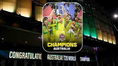 Melbourne Cricket Ground Lit Up in Green and Golden To Welcome Australian T20 World Cup-Winning Team
