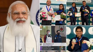 PM Narendra Modi Congratulates Manu Bhaker, Rahi Sarnobat & Other Shooters for Winning Medals at ISSF President Cup