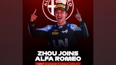 Sports News | Guanyu Zhou Joins Alfa Romeo, Becomes First Full-time F1 Driver from China