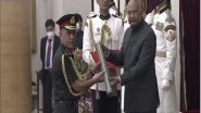 India News | President Kovind Confers Honorary Rank of General of Indian Army on Nepal Army Chief