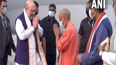 India News | Amit Shah Arrives in Varanasi to Attend Akhil Bharatiya Rajbhasha Sammelan