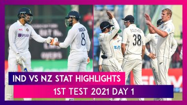 IND vs NZ Stat Highlights 1st Test 2021 Day 1: Shreyas Iyer, Ravindra Jadeja Help Hosts Move Forward