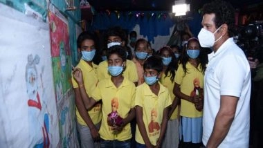 Sports News | Sachin Tendulkar Visits Social Projects for Children in Madhya Pradesh