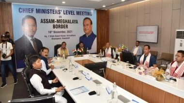 India News | Himanta Sarma, Conrad Sangma Hold Meeting to Resolve Assam-Meghalaya Border Dispute