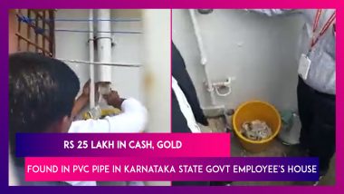 Rs 25 Lakh In Cash, Gold Ornaments Found In PVC Pipe In Karnataka State Govt Employee's House During Corruption Raid