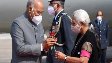 India News | President Ram Nath Kovind Arrives at UP's Kanpur for Two Day Visit