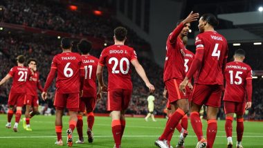 Liverpool Thrashes In-Form Arsenal in EPL 2021-22, The Reds Registers 4-0 Win Over The Gunnars (Watch Video Highights)