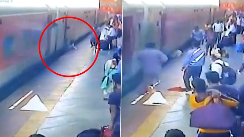 Shivji Singh, Central Railway Employee, Saves Passenger From Getting Run Over By Moving Train At Kalyan Railway Station (Watch Video)