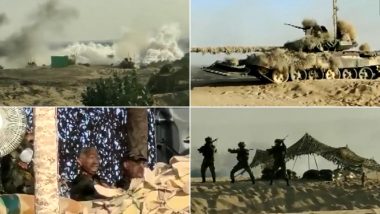 Dakshin Shakti Exercise 2021: Indian Army Chief General MM Naravane Witnesses Wargames In Rajasthan's Jaisalmer (Watch Video)