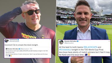 New Zealand vs Australia, T20 World Cup 2021 Final: See What David Hussey Wrote After Brendon McCullum Picked Kiwis To Win Title in Dubai (See Posts)