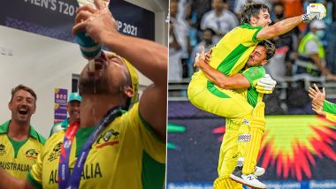 T20 WC 2021 Final: Australia Celebrates Victory in Style After Claiming the Title, Players Behold the Tradition of Shoey (Check Post)