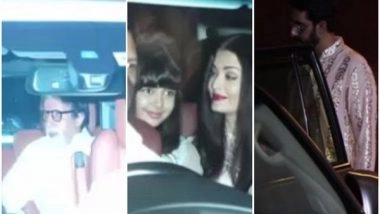 Entertainment News | Bachchan Family Spotted Outside Pratiksha Bungalow on Diwali