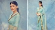 This Diwali, Be a Minimalist Like Sanjana Sanghi in Her Raw Mango Saree