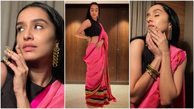 Shraddha Kapoor's Pink Saree is Lovely But The Nail Caps are the Major Highlight of Her Look (View Pics)