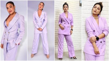 Fashion Faceoff: Hina Khan or Surbhi Chandna, Who Nailed Her Lavender Pantsuit ?
