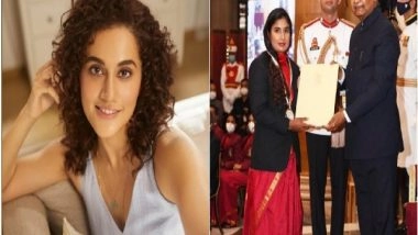 Entertainment News | 'Shabaash Mithu' Star Taapsee Pannu Praises Mithali Raj on Her Khel Ratna Award
